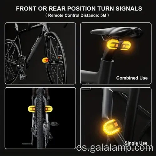 Luz de señal de giro de bicicleta impermeable inalámbrica